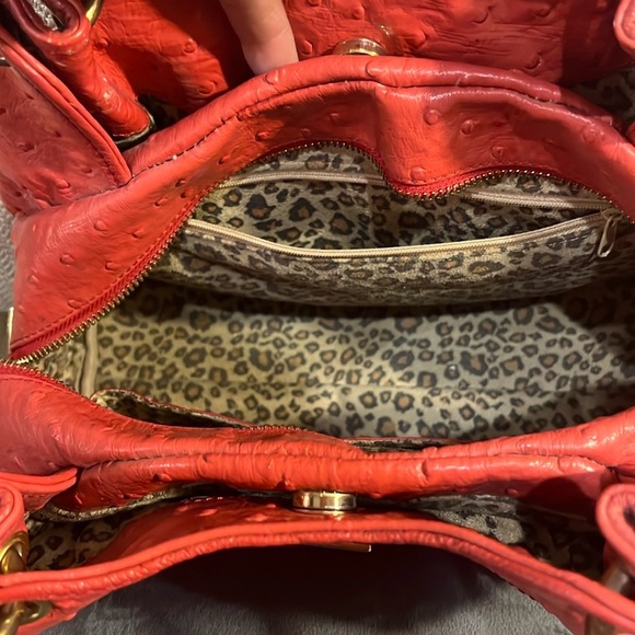 Isabella Adams Red Orange Designer Women's Bag - Picture 8 of 13